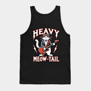 Electric Guitar Cat Pun Rock Music Funny Cat Tank Top